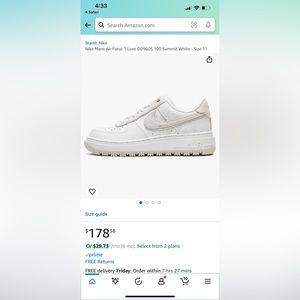 Nike women’s Air Force 1 Luxe in Summit White